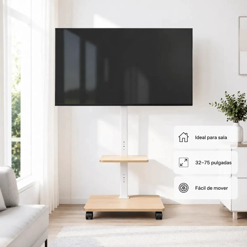 SOPORTE MOVIL PARA TV AJUSTABLE DE 32 A 75 PULGADAS - 1