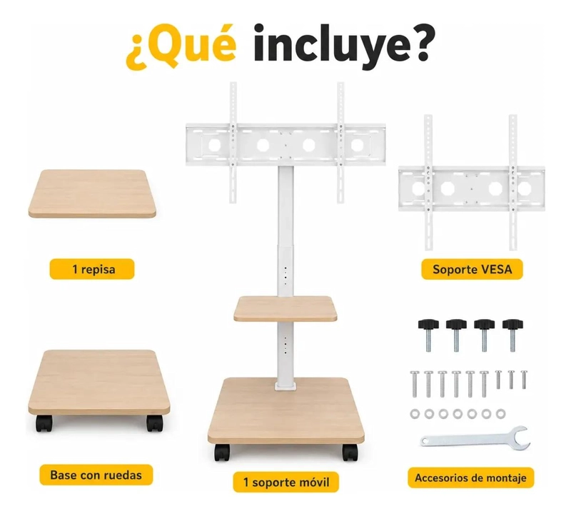 SOPORTE MOVIL PARA TV AJUSTABLE DE 32 A 75 PULGADAS - 3