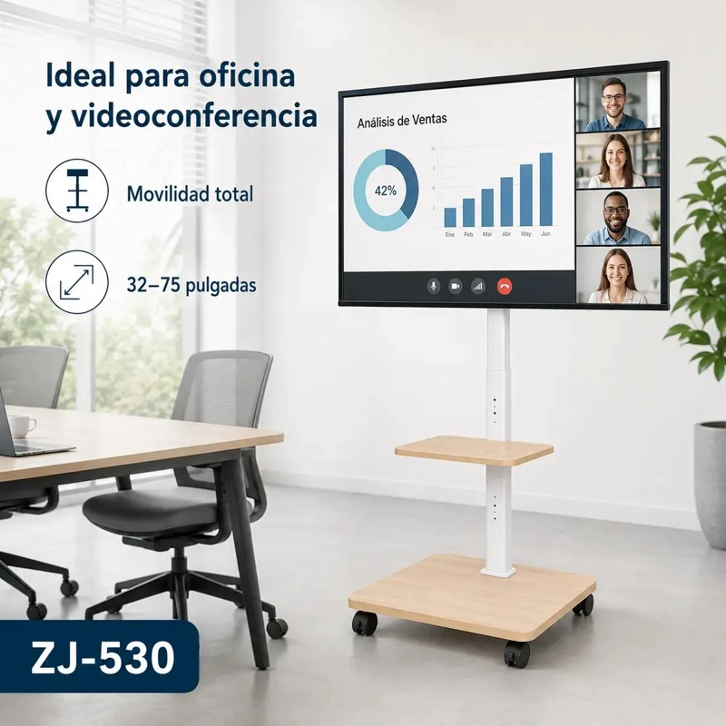 SOPORTE MOVIL PARA TV AJUSTABLE DE 32 A 75 PULGADAS - 6