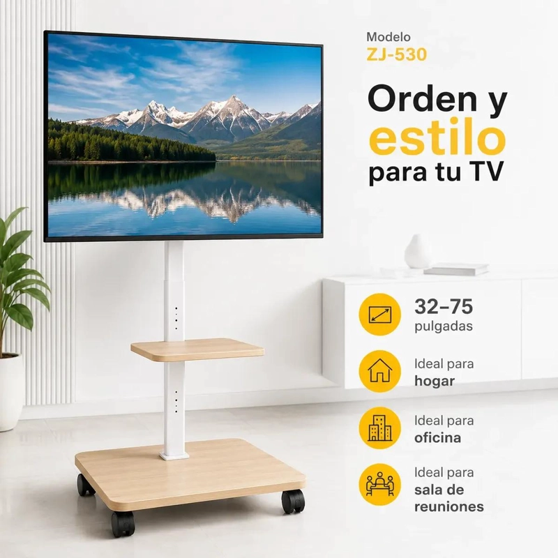 SOPORTE MOVIL PARA TV AJUSTABLE DE 32 A 75 PULGADAS - 8