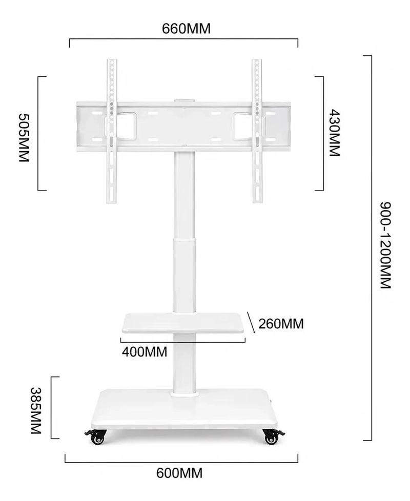 SOPORTE MOVIL PARA TV AJUSTABLE DE 32 A 75 PULGADAS - 9