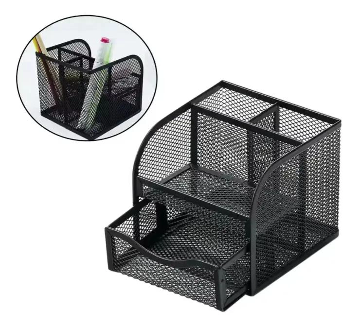 ORGANIZADOR DE ESCRITORIO CON PORTALAPICES Y COMPARTIMENTOS - 3