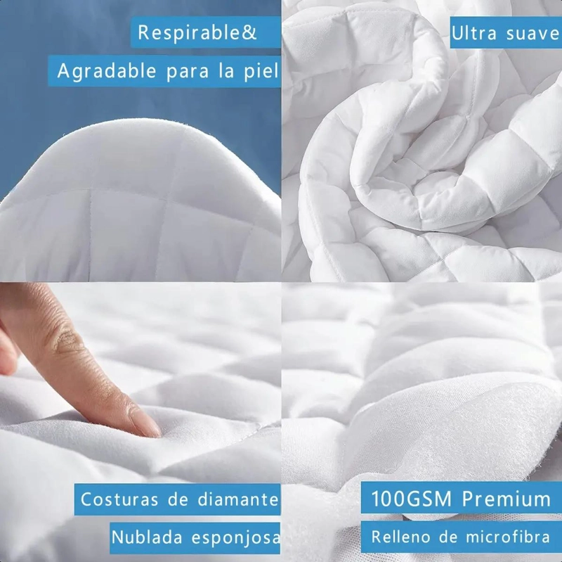 CUBRECOLCHON IMPERMEABLE PARA CAMA DE 2 PLAZAS CON CONFORT - 9