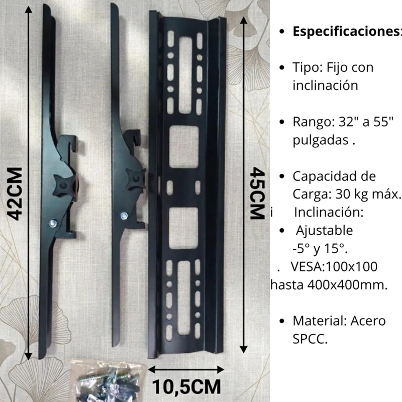 SOPORTE METALICO INCLINABLE PARA TV DE 32 A 55 PULGADAS - 2