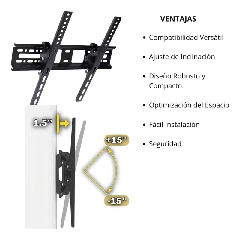 SOPORTE METALICO INCLINABLE PARA TV DE 32 A 55 PULGADAS - 3