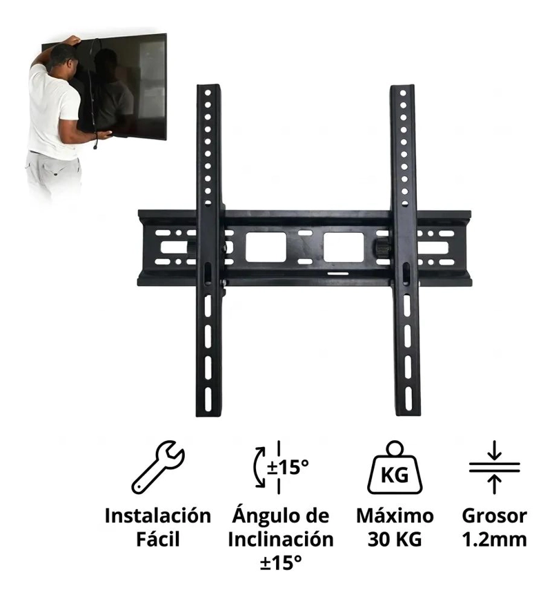 SOPORTE METALICO INCLINABLE PARA TV DE 32 A 55 PULGADAS - 6
