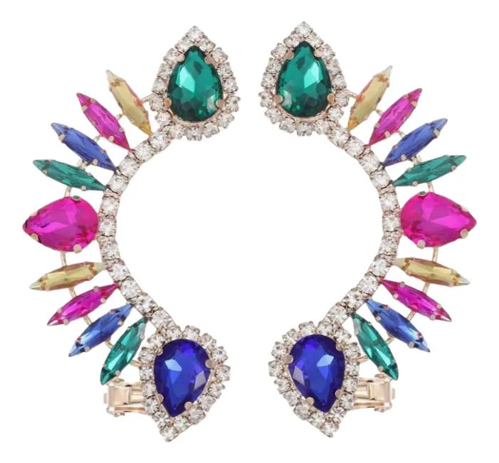AROS ELEGANTES DE FIESTA CON DIAMANTE IMITACION PARA EVENTOS ESPECIALES - 1