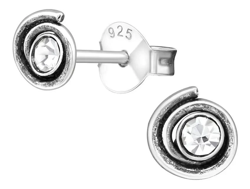 AROS ESPIRAL BRILLANTES DE PLATA 925 PARA HOMBRE Y MUJER - 1