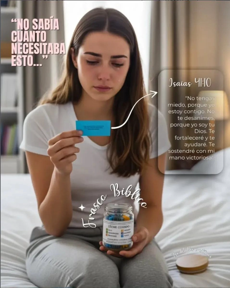 FRASCO DE CRISTAL CON VERSICULOS DE LA BIBLIA EN ESPAÑOL - 5