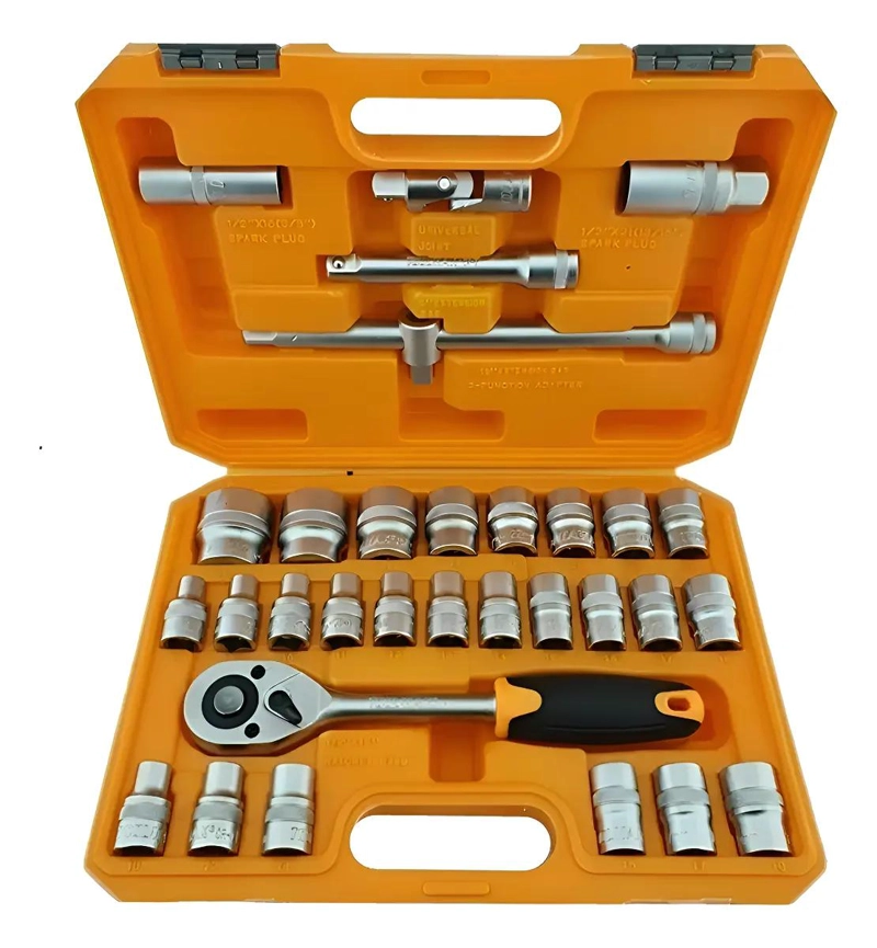 JUEGO DE DADOS HEXAGONALES Y TORX DE 32 PIEZAS CON CHICHARRA - 1