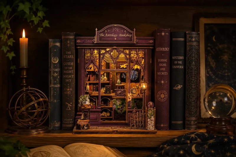 SEPARADOR DE LIBROS 3D ASTROLOGIA CON ILUMINACION INTERIOR - 2