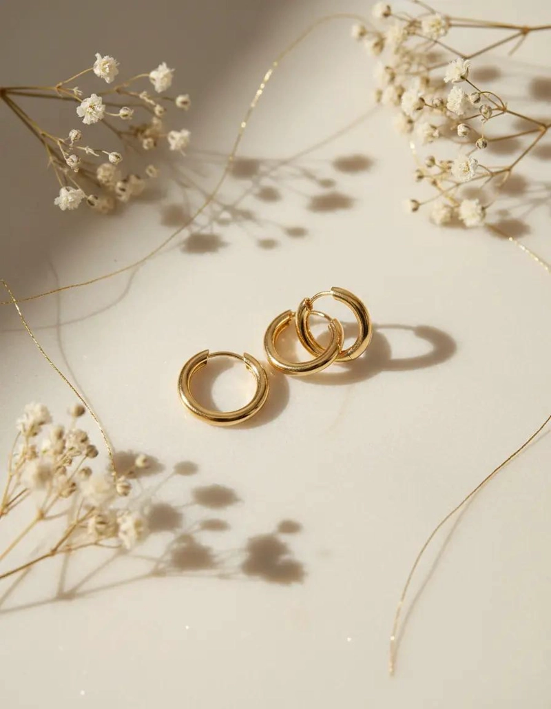 PACK DE 6 AROS BAÑADOS EN ORO 18K PARA MUJER Y NIÑAS - 2