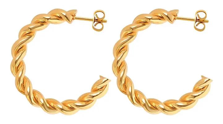 AROS BAÑADOS EN ORO 18K CON DISEÑO EXCLUSIVO - 1