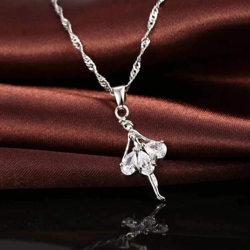 SET DE JOYAS ELEGANTES CON AROS Y COLLAR DE PLATA 925 - 4