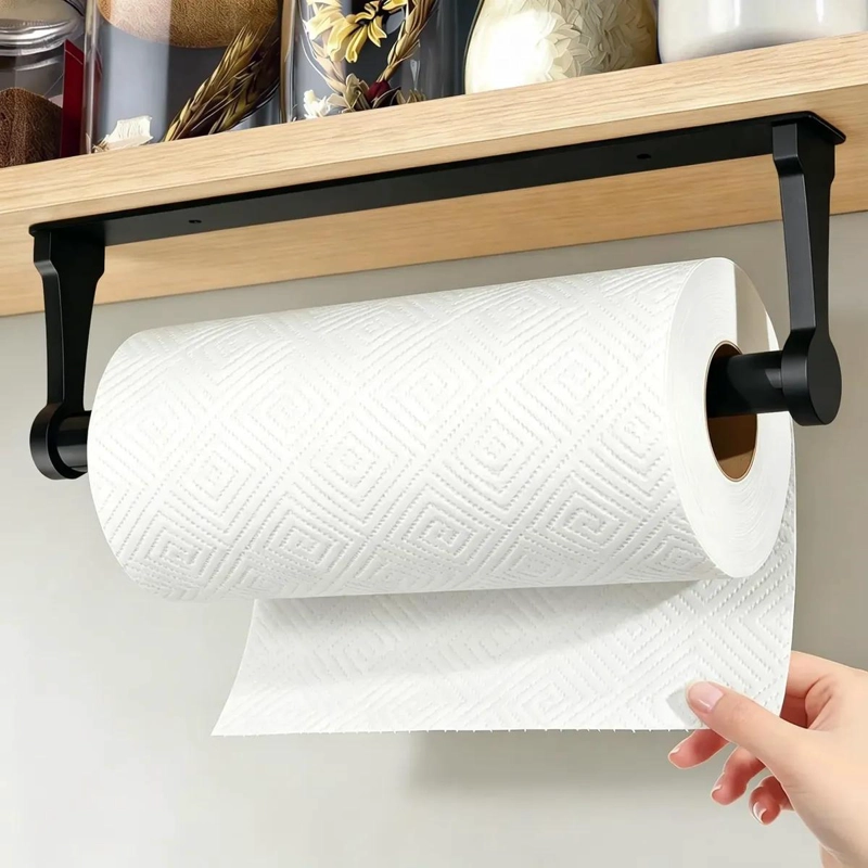 SOPORTE PARA TOALLAS DE PAPEL BAJO GABINETE DE COCINA Y BAÑO - 1