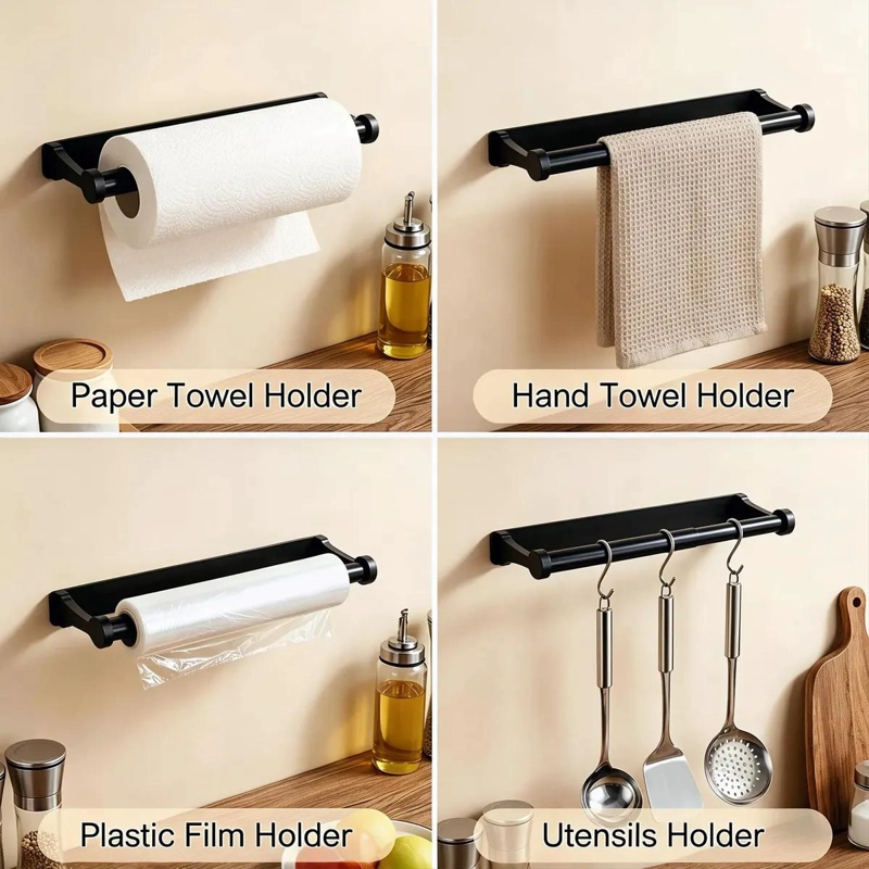 SOPORTE PARA TOALLAS DE PAPEL BAJO GABINETE DE COCINA Y BAÑO - 6