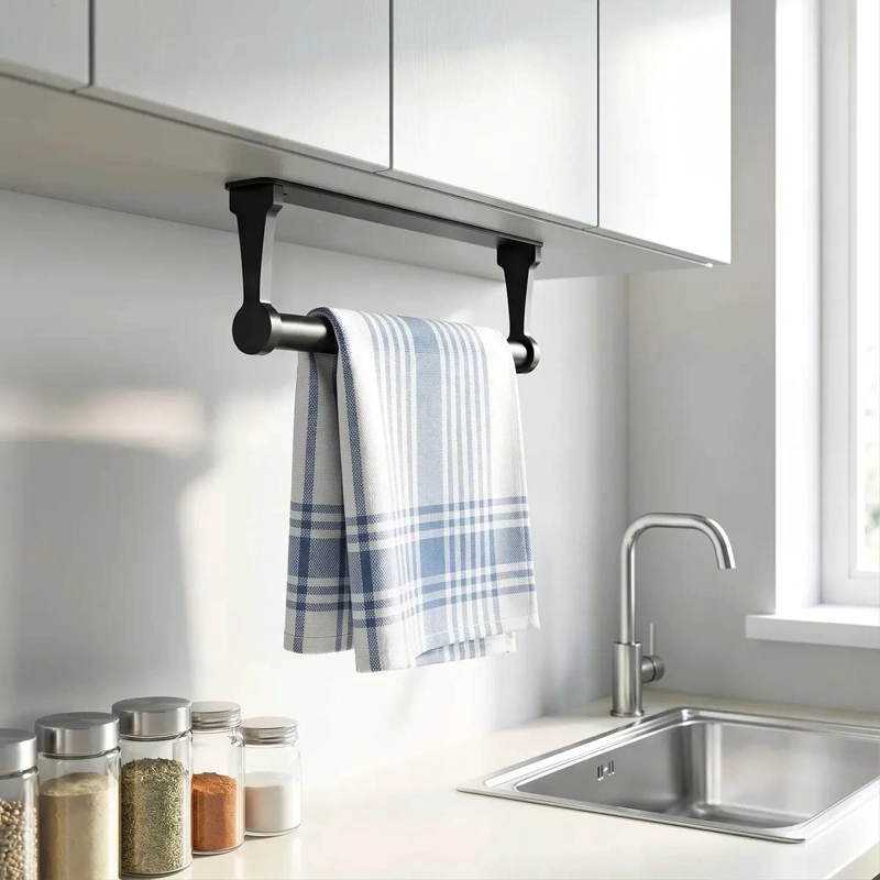 SOPORTE PARA TOALLAS DE PAPEL BAJO GABINETE DE COCINA Y BAÑO - 7