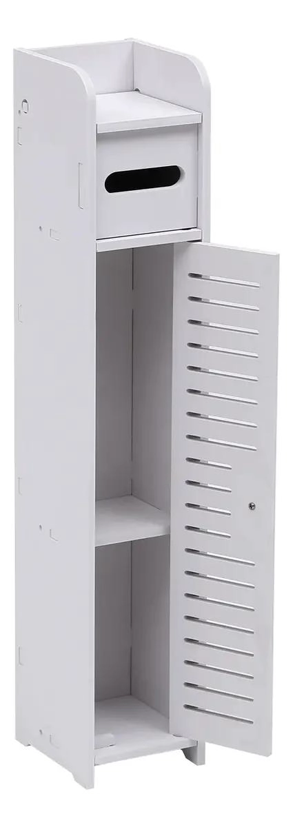 MUEBLE ORGANIZADOR DE BAÑO CON PUERTA Y ESTANTES - 6