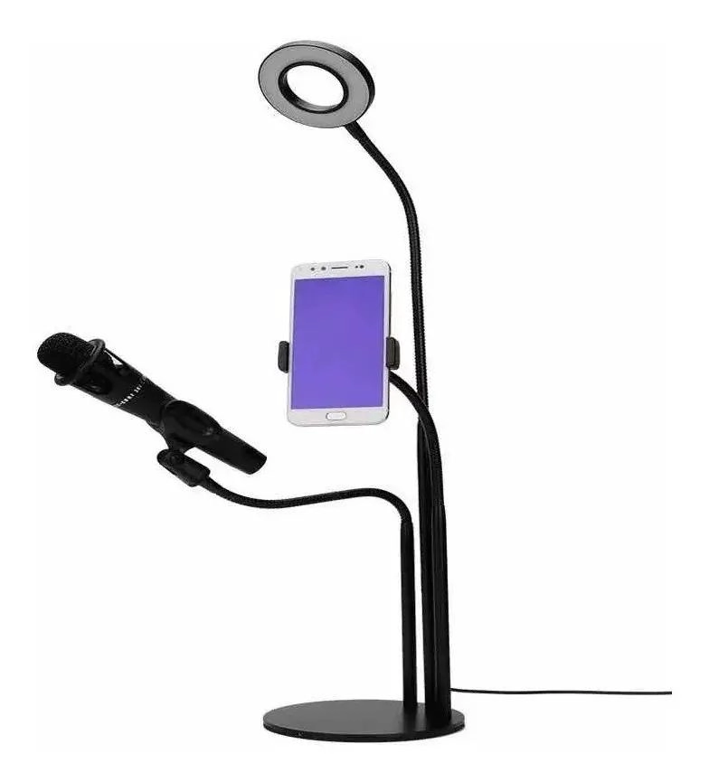 KIT DE ARO DE LUZ LED CON SOPORTE PARA TELE FONO Y MICROFONO - 3