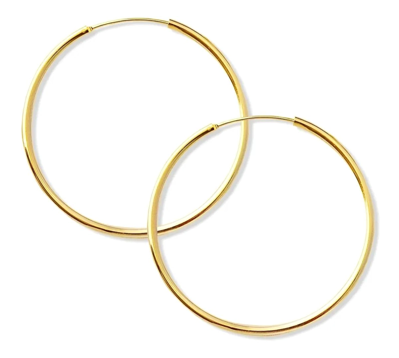 AROS DE PLATA 925 BAÑADOS EN ORO 18K DE 50MM - 1