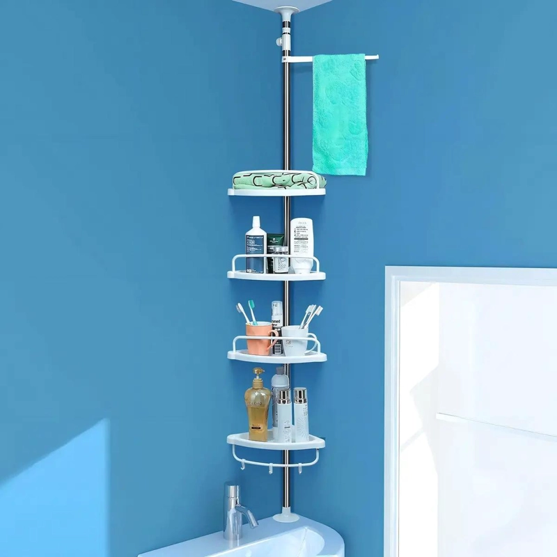 ESQUINERO ORGANIZADOR DE BAÑO CON 4 REPISAS AJUSTABLES EN ACERO INOXIDABLE - 6