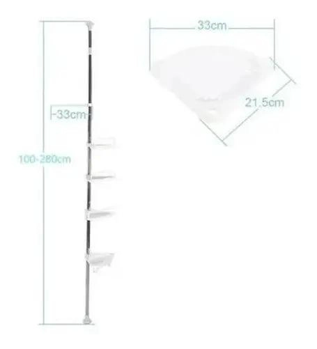 ESQUINERO ORGANIZADOR DE BAÑO CON 4 REPISAS AJUSTABLES EN ACERO INOXIDABLE - 7