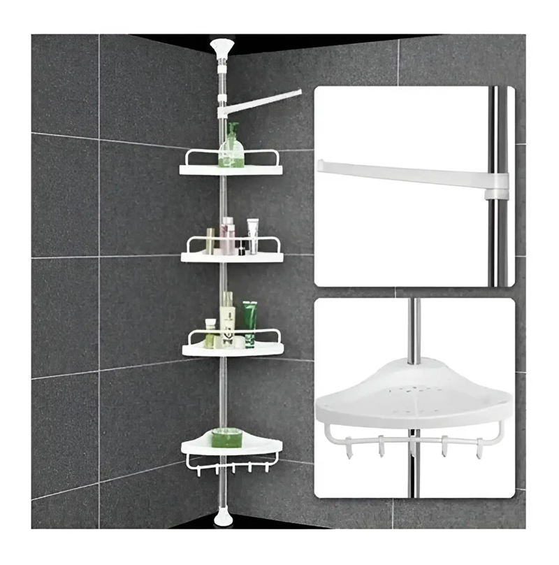 ESQUINERO ORGANIZADOR DE BAÑO CON 4 REPISAS AJUSTABLES EN ACERO INOXIDABLE - 8