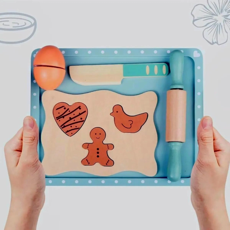 SET DE COCINA INFANTIL PARA HACER GALLETAS DE MADERA - 3