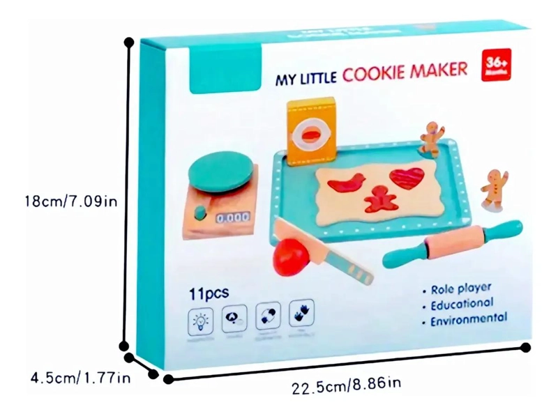 SET DE COCINA INFANTIL PARA HACER GALLETAS DE MADERA - 4