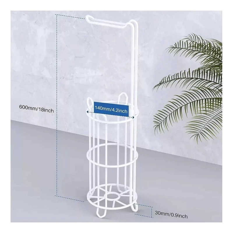 SOPORTE DE PAPEL HIGIE NICO PEDESTAL PARA BAÑO CON ALMACENAMIENTO - 5