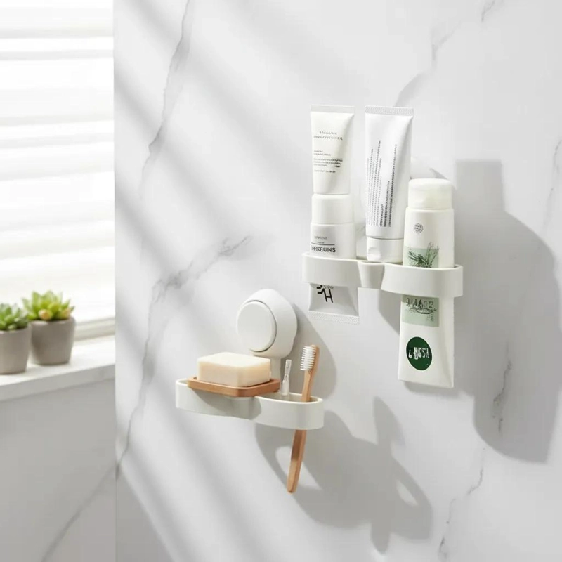 ORGANIZADOR BLANCO PARA BAÑO IDEAL PARA PRODUCTOS DE ASEO PERSONAL - 6