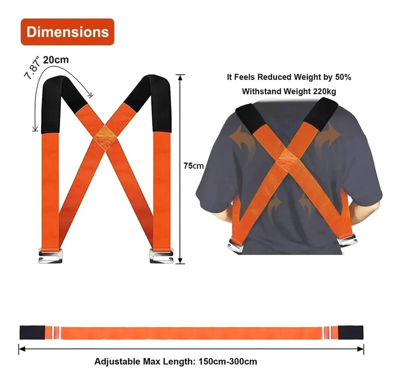 CORREAS AJUSTABLES DE SEGURIDAD PARA MOVER MUEBLES PESADOS - 2