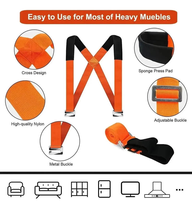 CORREAS AJUSTABLES DE SEGURIDAD PARA MOVER MUEBLES PESADOS - 3
