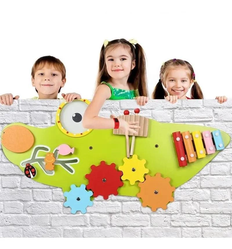 COCODRILO DE MADERA INTERACTIVO PARA PARED MONTESSORI - 3