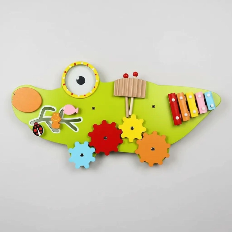 COCODRILO DE MADERA INTERACTIVO PARA PARED MONTESSORI - 9
