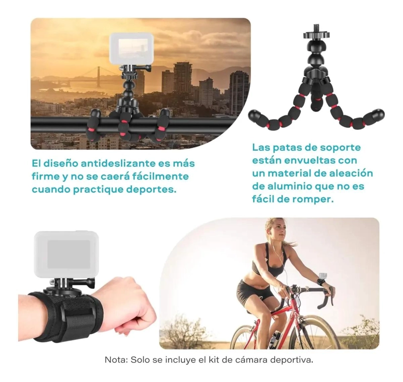 KIT DE ACCESORIOS COMPLETO PARA CAMARAS DE DEPORTES - 3