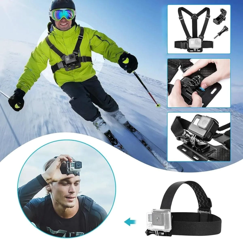 KIT DE ACCESORIOS COMPLETO PARA CAMARAS DE DEPORTES - 7
