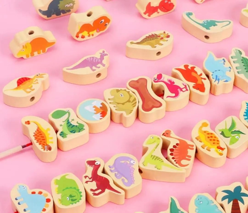 JUGUETE DIDACTICO DE MADERA CON DINOSAURIOS PARA NIÑOS - 4