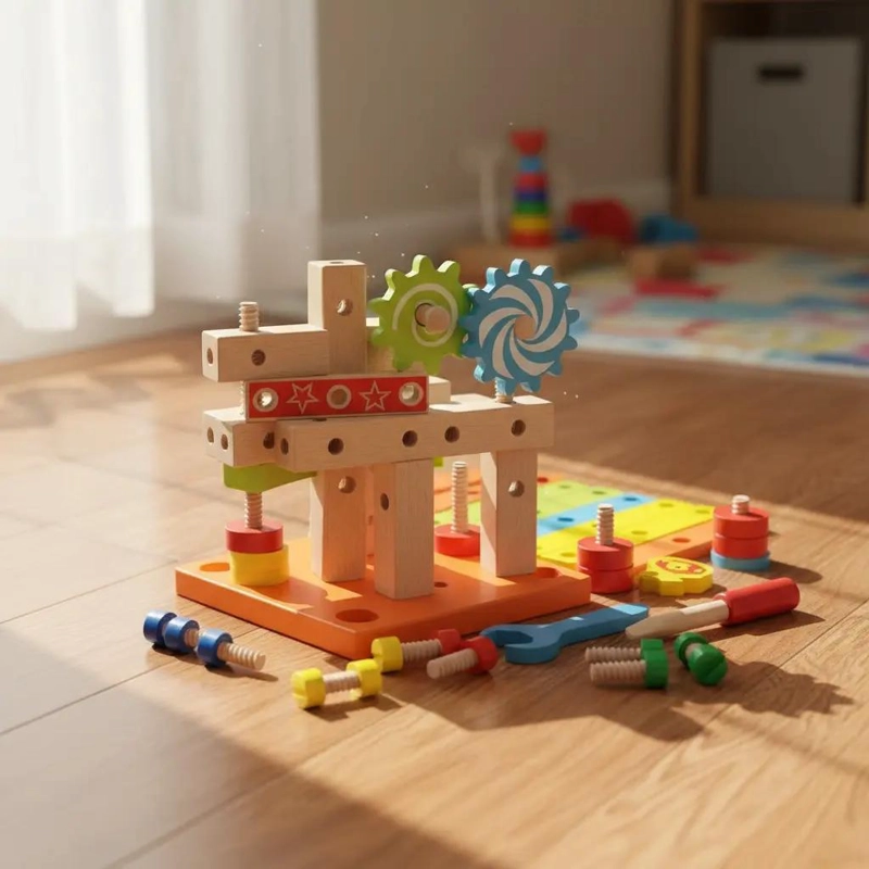 JUGUETE DIDACTICO DE MADERA PARA NIÑOS CON SILLAS Y VEHICULOS - 3