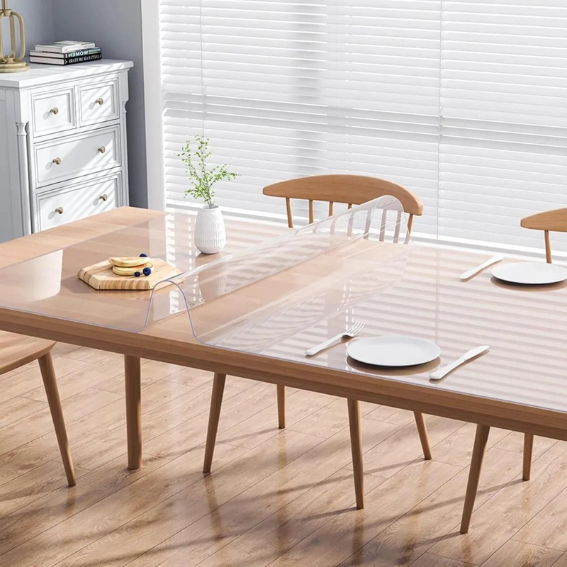 MANTEL DE PVC TRANSPARENTE RECTANGULAR PARA MESA 90 CM X 1.83 M - 2