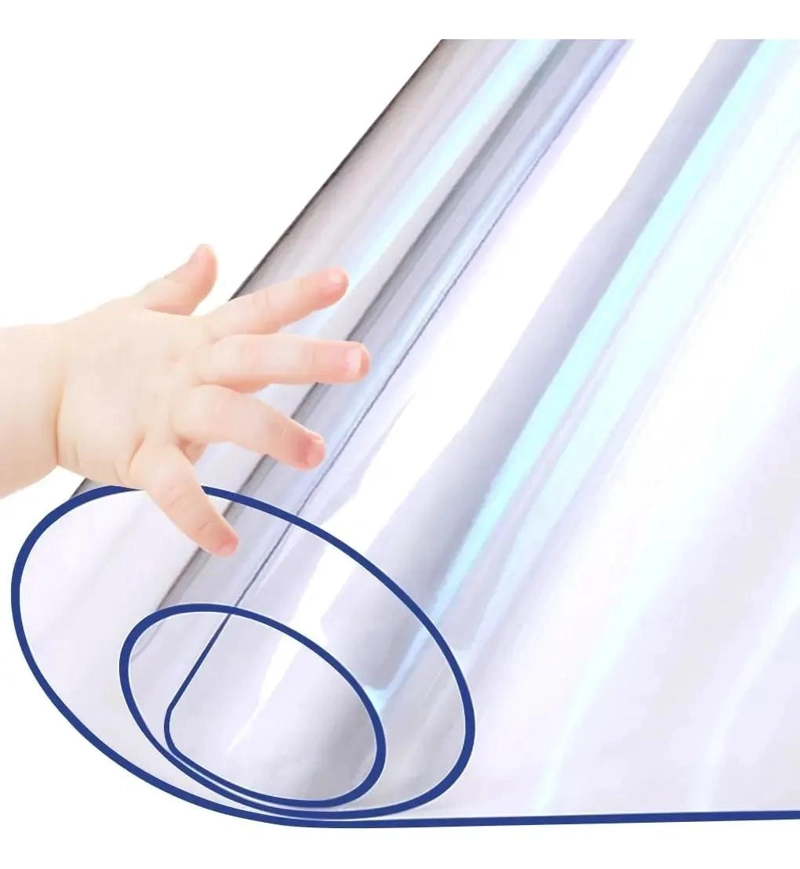 MANTEL DE PVC TRANSPARENTE RECTANGULAR PARA MESA 90 CM X 1.83 M - 3