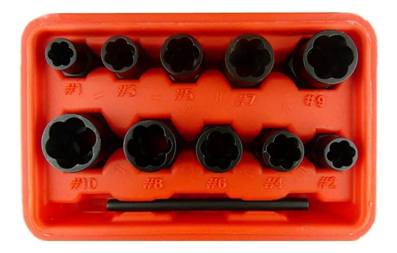 KIT EXTRACTOR DE TUERCAS Y PERNOS HEXAGONALES 10 PIEZAS - 2