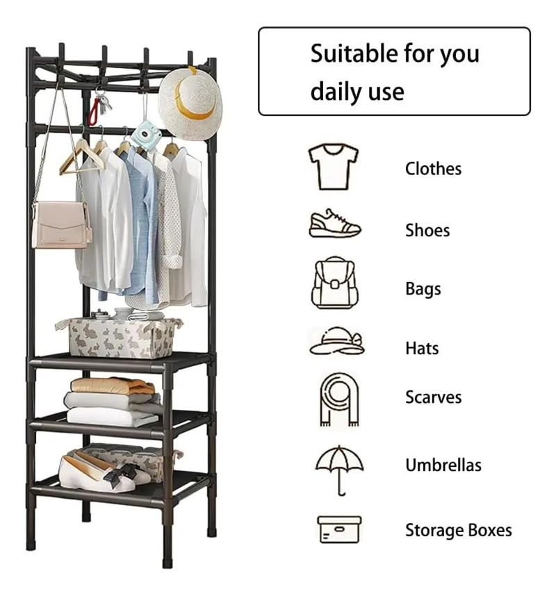 PERCHERO ESQUINERO ORGANIZADOR COLGADOR MULTIFUNCIONAL PARA ROPA - 10