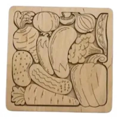 ROMPECABEZA DE MADERA DE 12 PIEZAS CON VEGETALES - 2