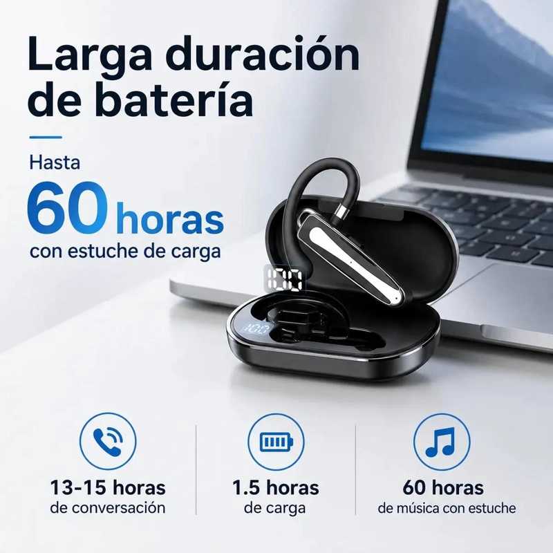 AUDIFONO BLUETOOTH INALAMBRICO CON MICROFONO Y RESISTENCIA IPX5 - 4