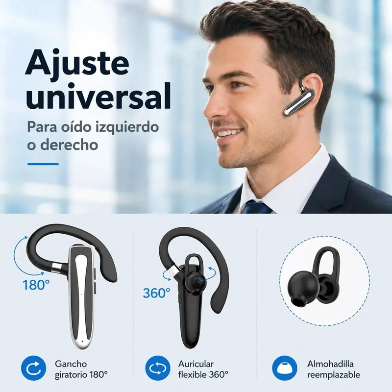 AUDIFONO BLUETOOTH INALAMBRICO CON MICROFONO Y RESISTENCIA IPX5 - 6