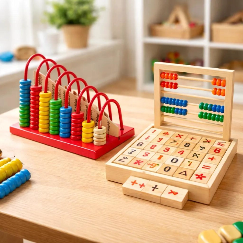 JUEGO DIDACTICO ABACO DE MADERA PARA APRENDER MATEMATICAS - 8