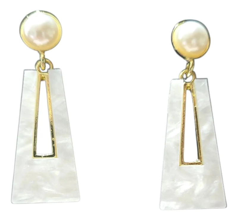 AROS PENDIENTES ACRILICOS COLORIDOS CON BOLSA DE JOYAS - 1
