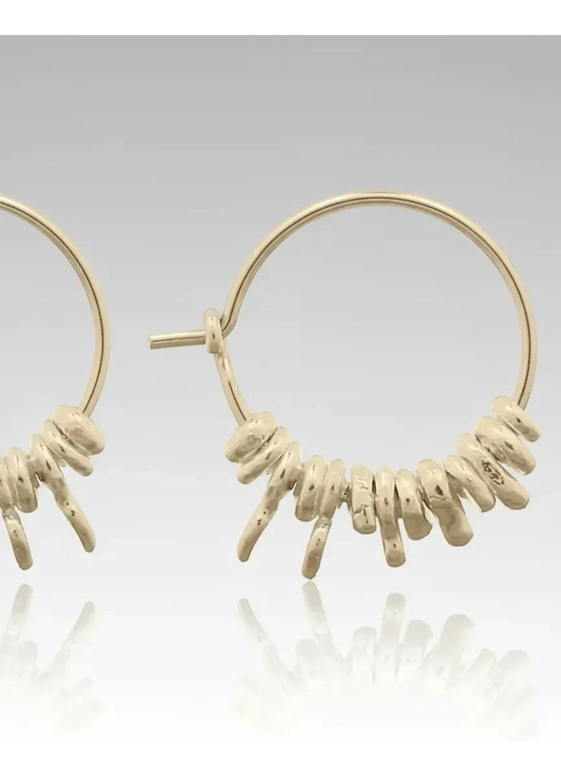 AROS ARGOLLA MOSTACILLAS EN PLATA 925 CON BAÑO DE ORO 18K - 5