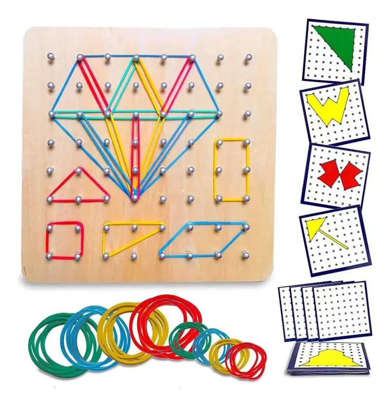 GEOPLANO ISOME TRICO DE MADERA PARA APRENDIZAJE INFANTIL - 6